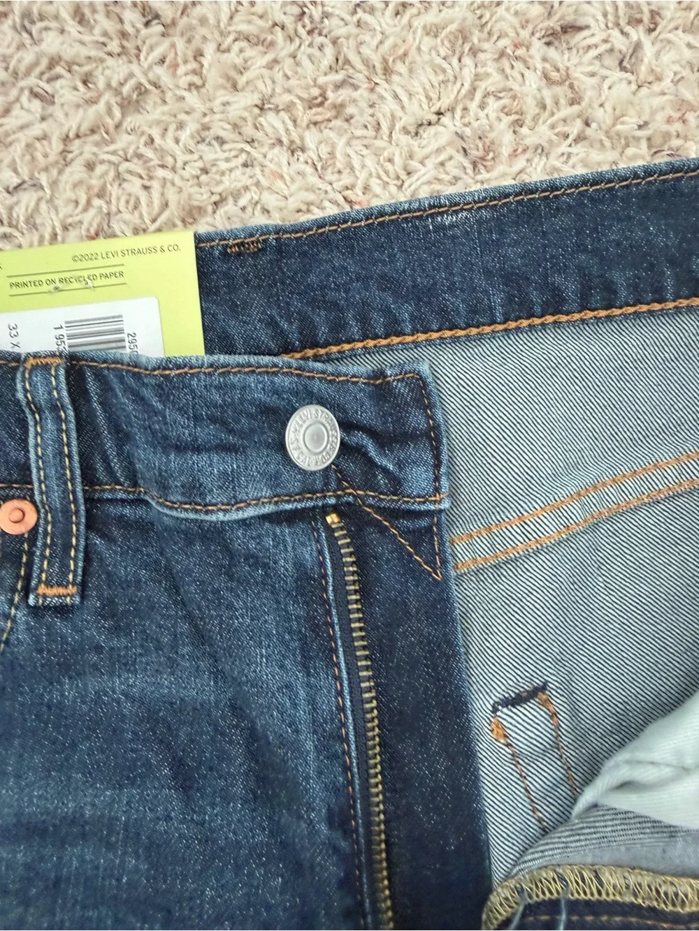 NWT Levi's 502 Taper Men's Dark Blue Straight Leg Jeans W33 L32